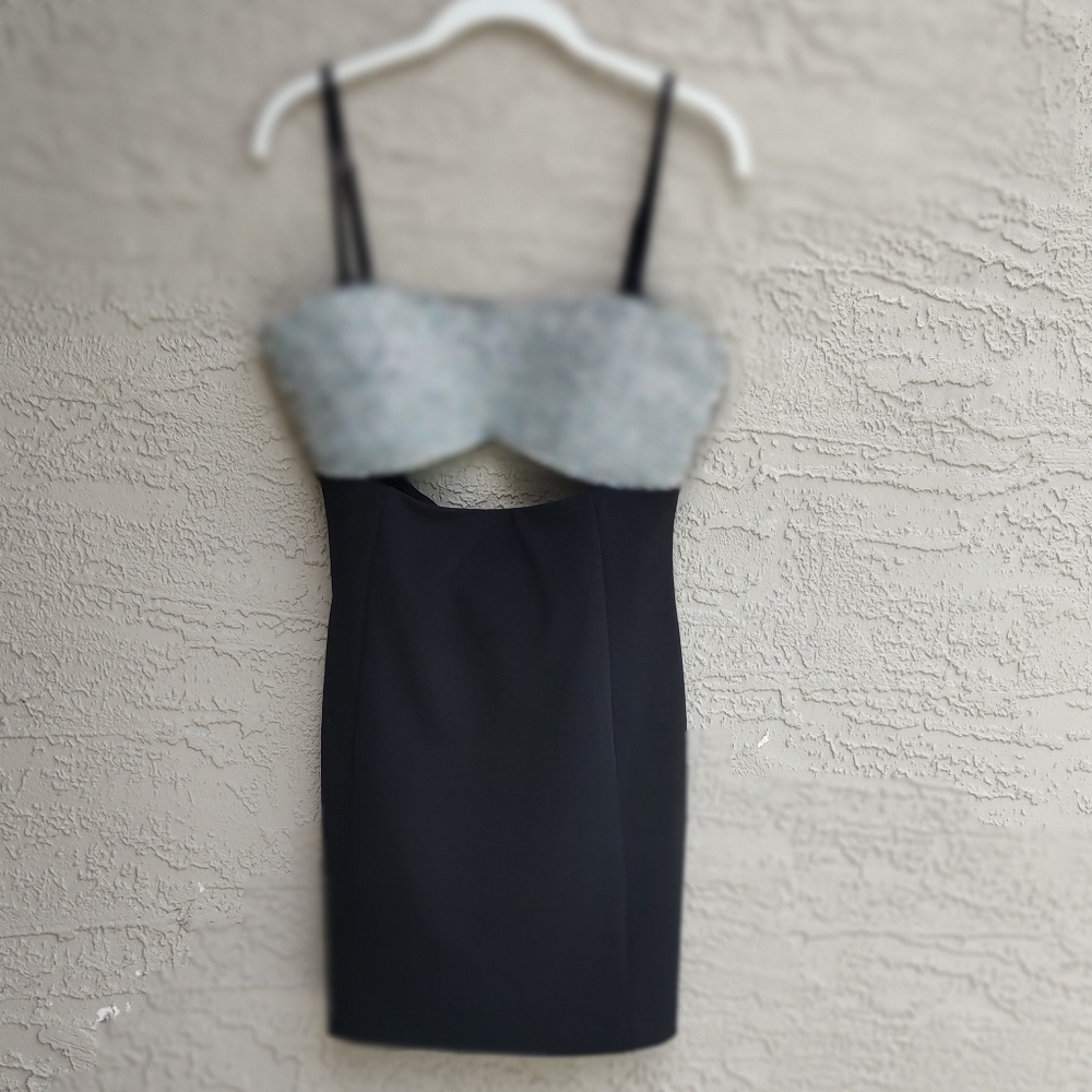 Fore Fitted Mini ,With Cut Out And Rhinestone Studded Embellished Top